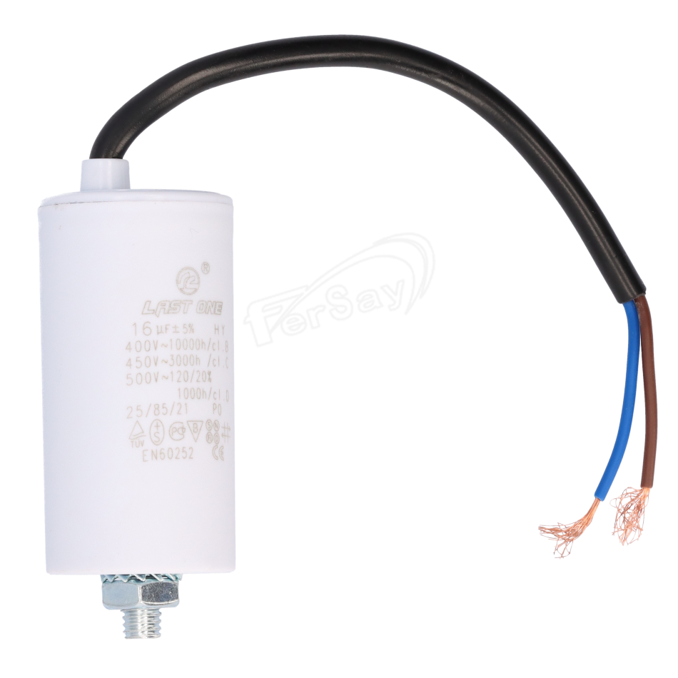 Condensador permanente con cable 16mf - 450v - 12AG116 - FERSAY - Cenital 1