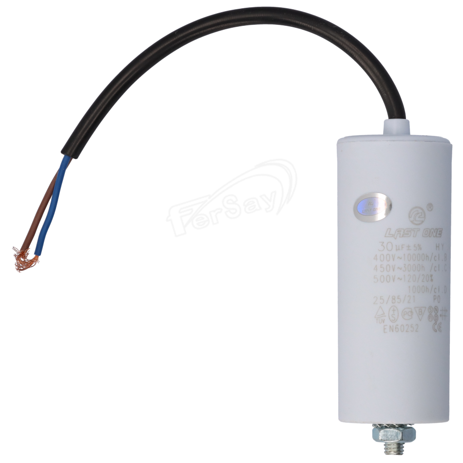Condensador permanente 30MF 450V con cable - 12AG130 - FERSAY