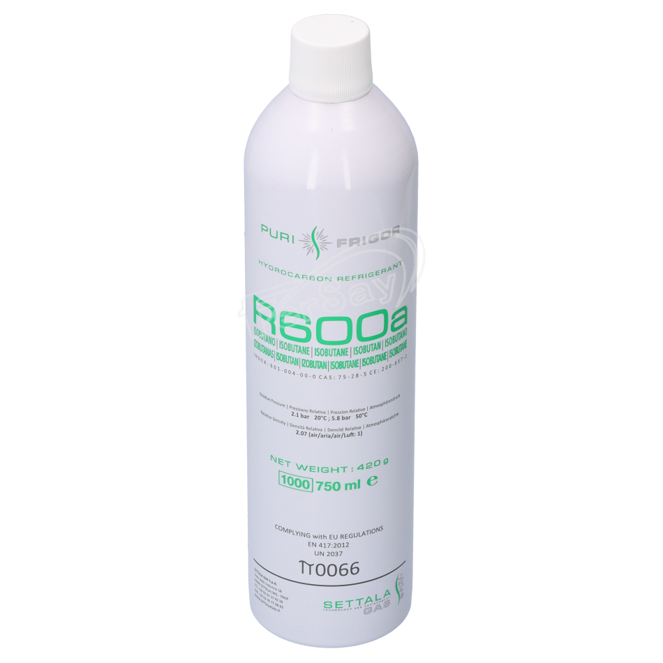Botella gas R600A para circuito de refrigeración. - 25FR0463 - CANDY