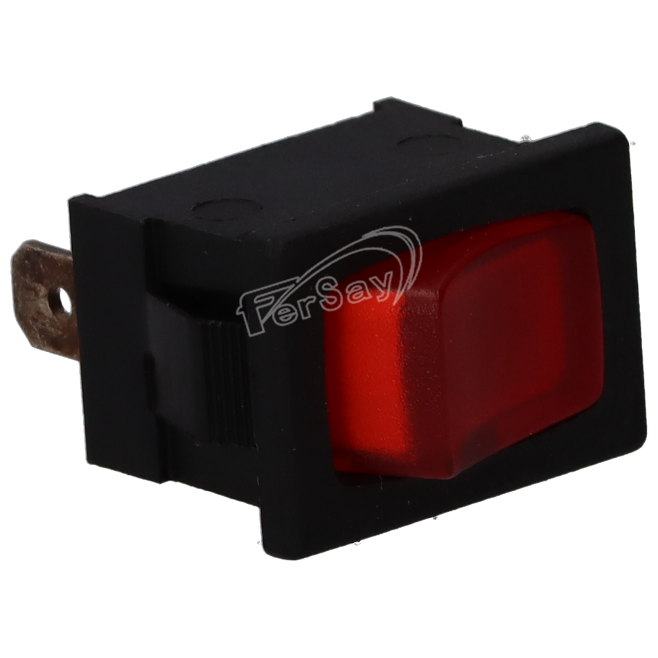 Interruptor luminoso rojo 3 mini faston. - 49HF140 - MICROMAX