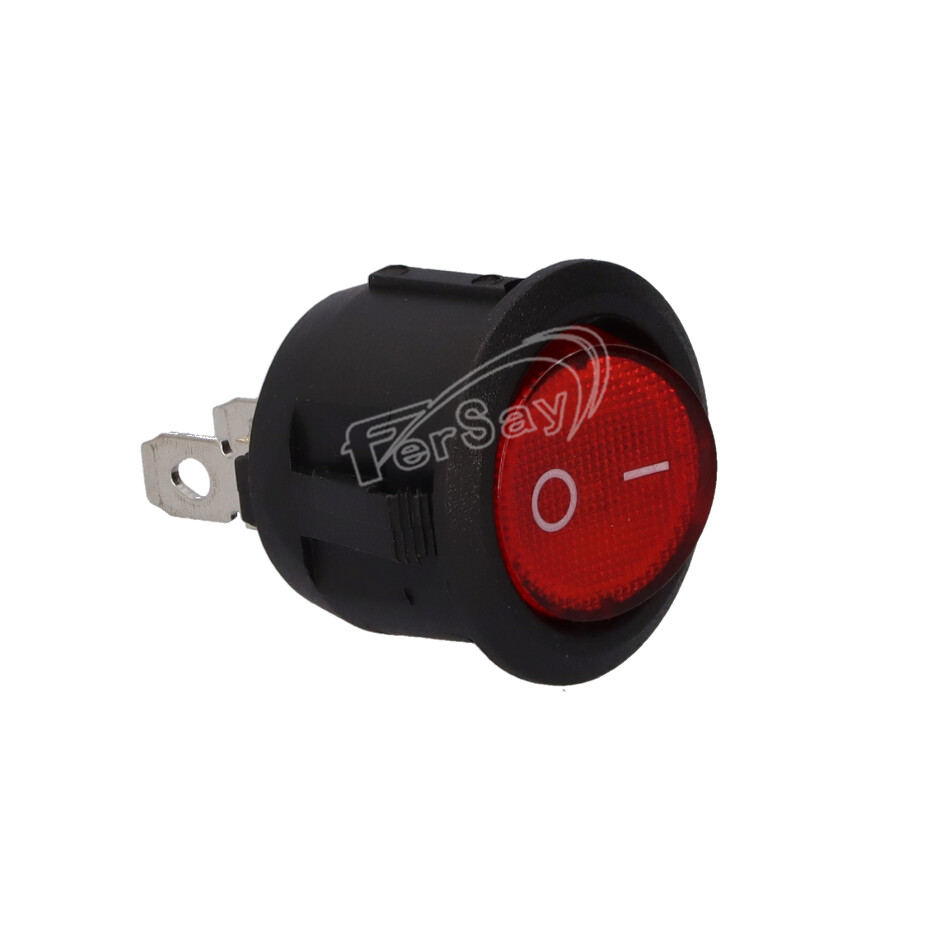 Interruptor luminoso redondo rojo 20mm-10a - 49HF396 - UFESA - Principal