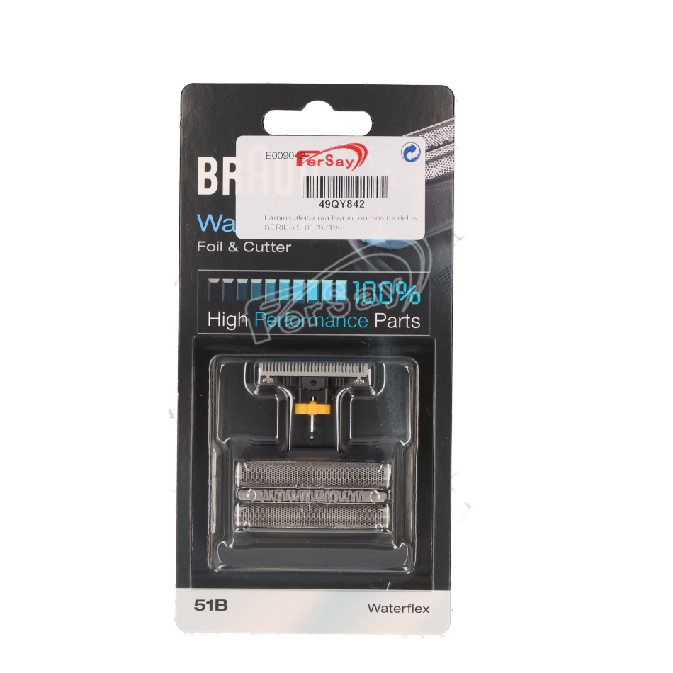 Lámina cuchilla afeitadora Braun Series 5. - 49QY842 - BRAUN - Cenital 2