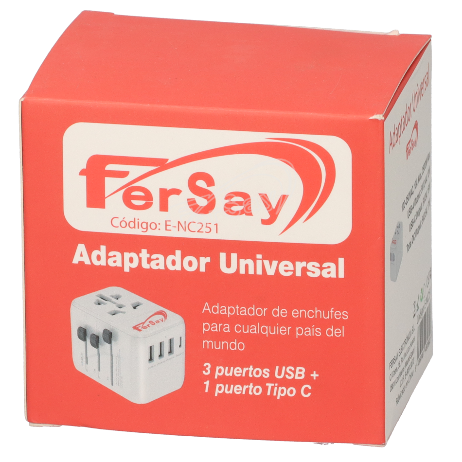 Adaptador UNIVERSAL de viaje para clavijas de red - ENC251 - FERSAY