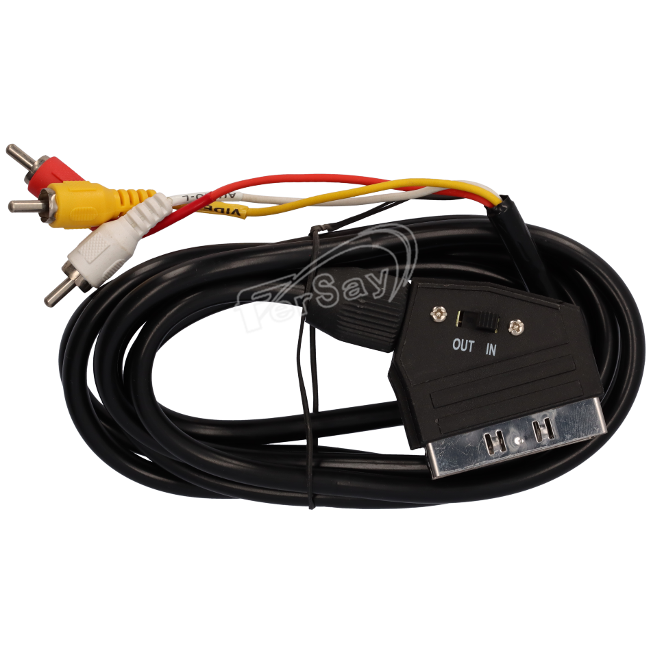 Cable euroconector a 3 conexiones de RCA macho. - EVM11S - TRANSMEDIA - Cenital 1