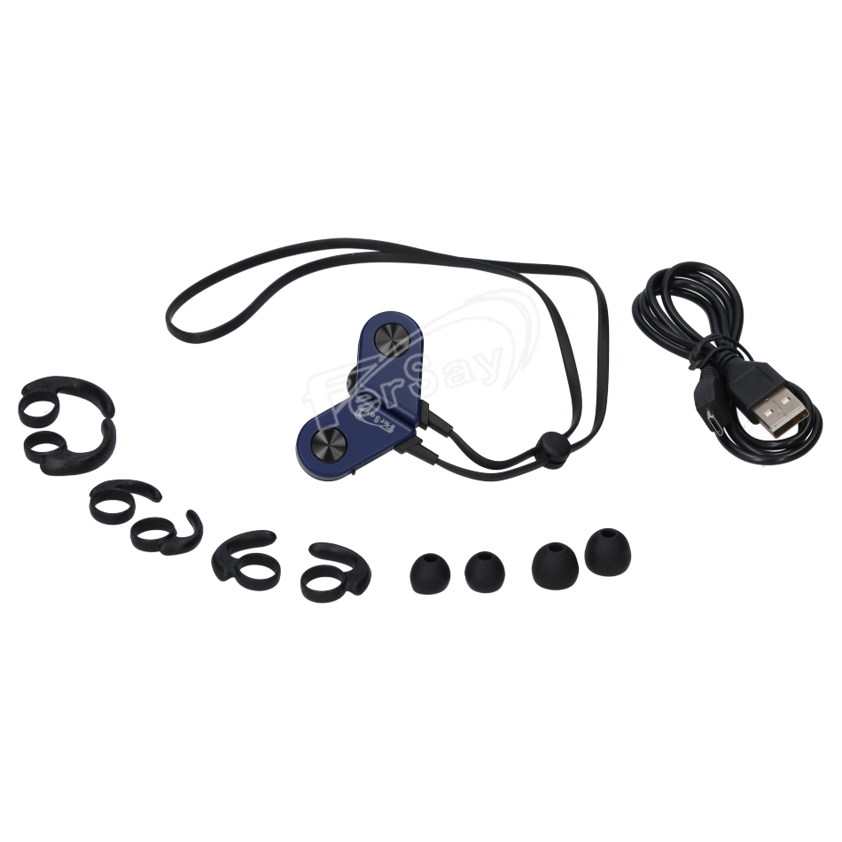 Auricular Bluetooth metalizado con microfono azul - EFAURICULAR25A - FERSAY - Cenital 1