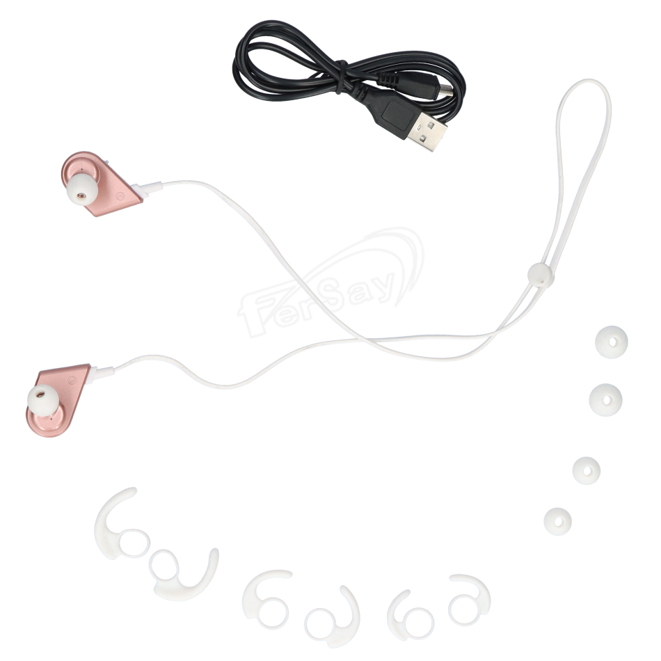 Auricular Bluetooth con microfono rosa metal - EFAURICULAR25RS - FERSAY - Cenital 2