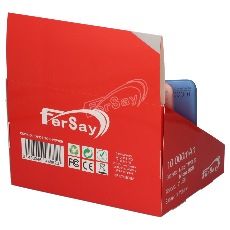 Expositor para baterias externas marca Fersay - EXPOSITORPOWER - FERSAY - Cenital 1