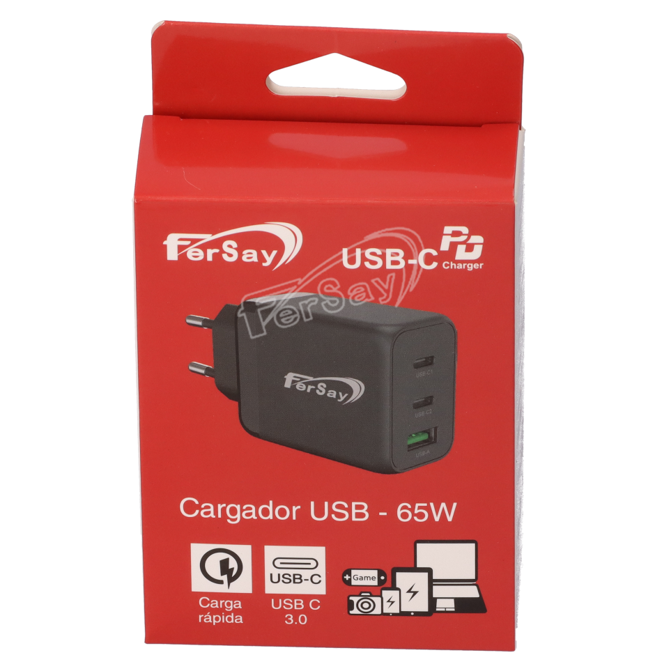Cargador rápido con puerto USB Y TIPO C - FERSAYAR23 - FERSAY - Cenital 3