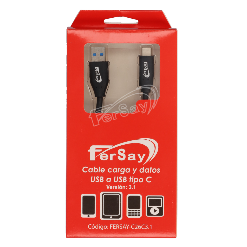 Cable USB macho a USB Tipo C macho - FERSAYC26C31 - FERSAY