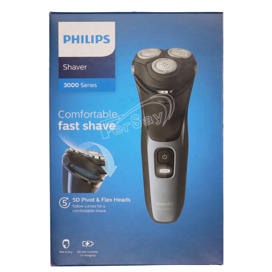 Afeitadora Philips con cabezales pivotantes - S313351 - PHILIPS - Cenital 3