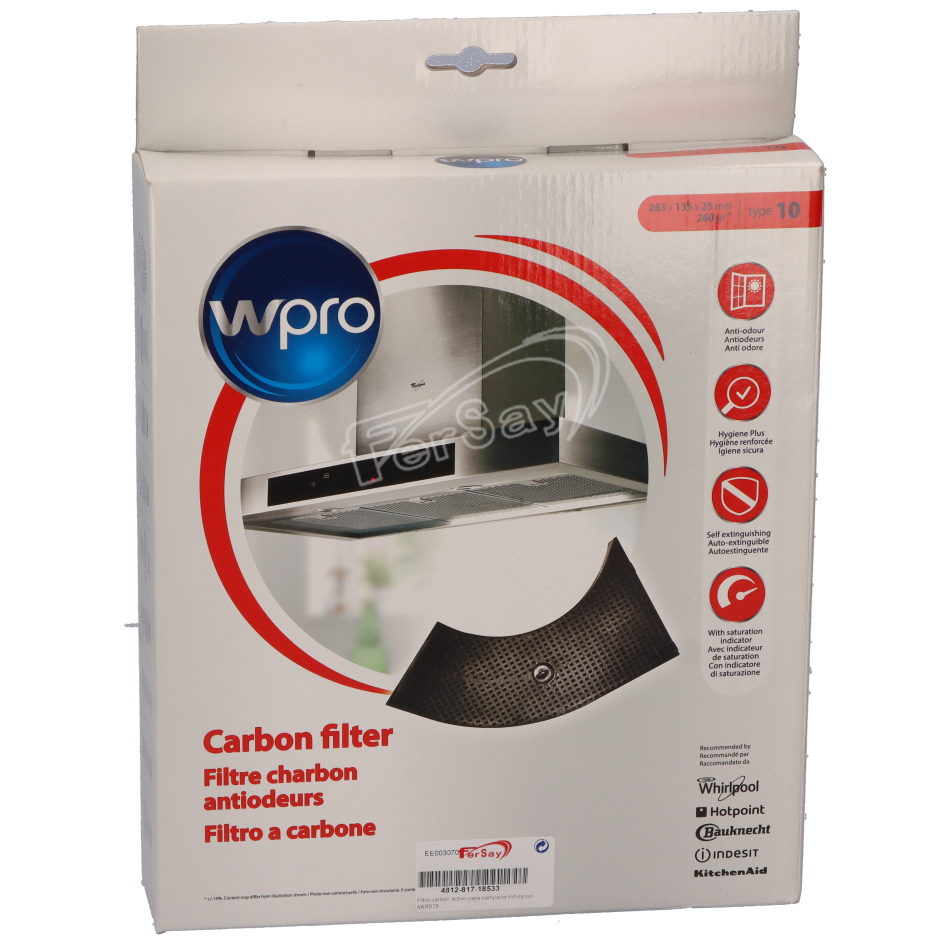Filtro carbon activo para camp - 481281718533 - WHIRLPOOL