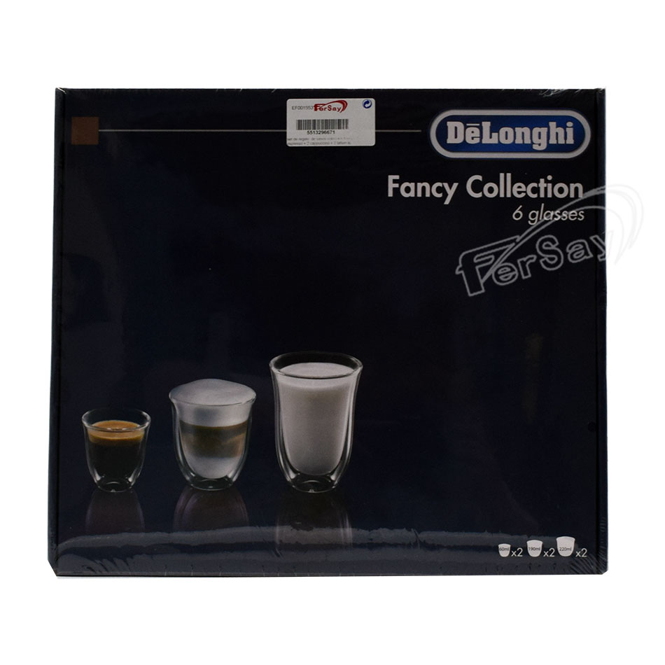 set de regalo  de vasos coleccion fancy - 2 espresso + 2 cappuccino + 2 lattemacchiat - 5513296671 - DELONGHI