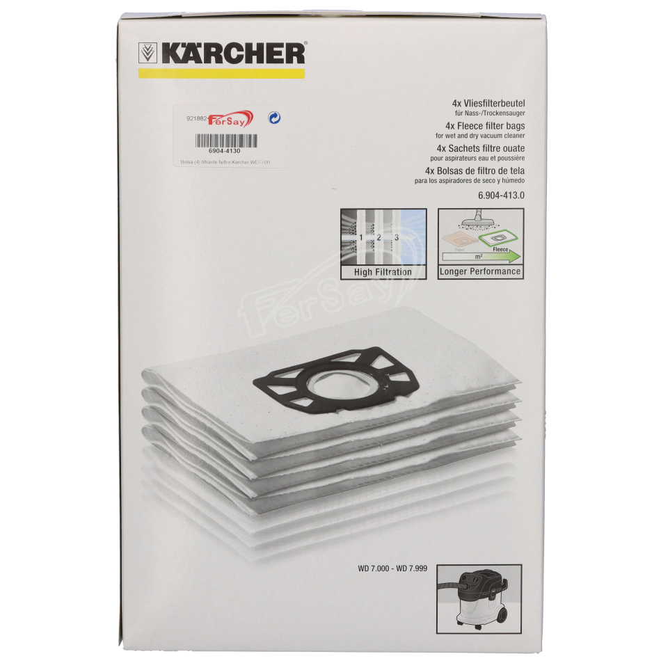 Bolsa 4 filtrante fieltro Karcher 6904-4130 - 69044130 - KARCHER