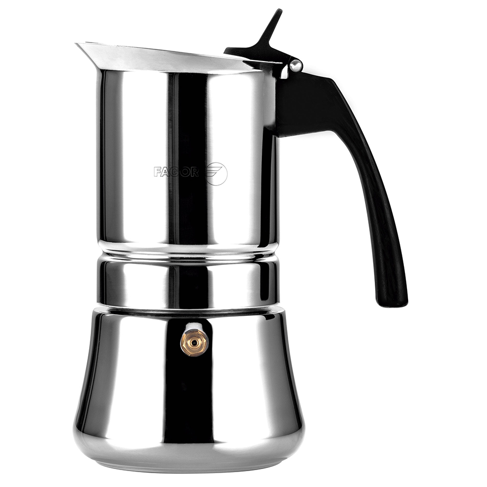 Cafetera italiana de acero inoxidable, marca Fagor, modelo: Etnica, 6 tazas - 81CFFGIET06 - FAGOR