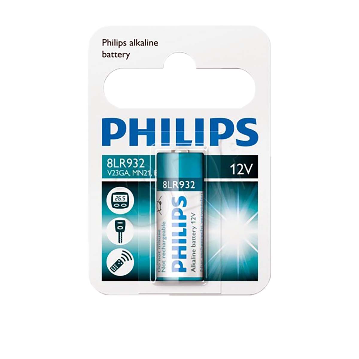Pila alcalina Philips 12V formato 8LR932-01B. - 8LR93201B - FERSAY