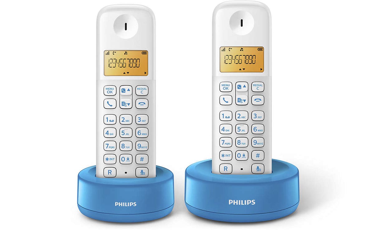 Telefono inalambrico duo blanco y azul - D1302WA23 - PHILIPS