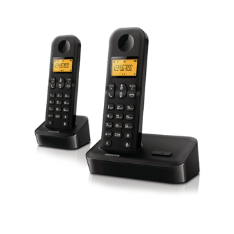 2 teléfonos inalámbricos Philips D1502B/23. - D1502B23 - PHILIPS