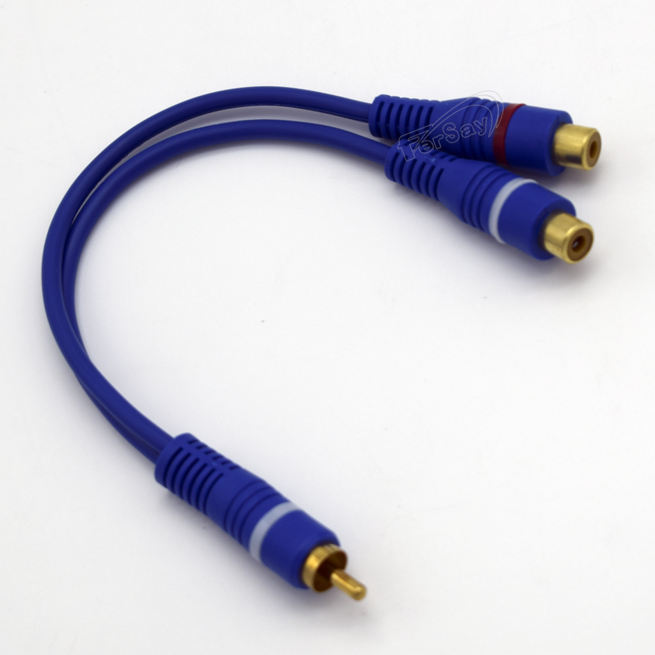 Cable conexion RCA macho a 2 RCA hembra violeta. - EA121CG - TRANSMEDIA