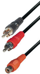 Cable conexion 2 RCA macho a RCA hembra - EA122 - TRANSMEDIA