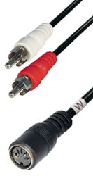 Cable conexion DIN hembra 5 pin a 2 RCA macho - EA34 - TRANSMEDIA