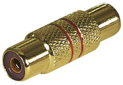 Conexión adaptador RCA hembra a RCA hembra dorado rojo - EAC19MRG - TRANSMEDIA