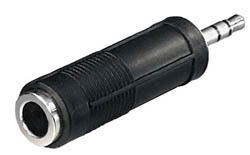 Conector adaptador Jack macho de 3,5 mm a Jack hembra 6,3 mm. - EAC6 - TRANSMEDIA