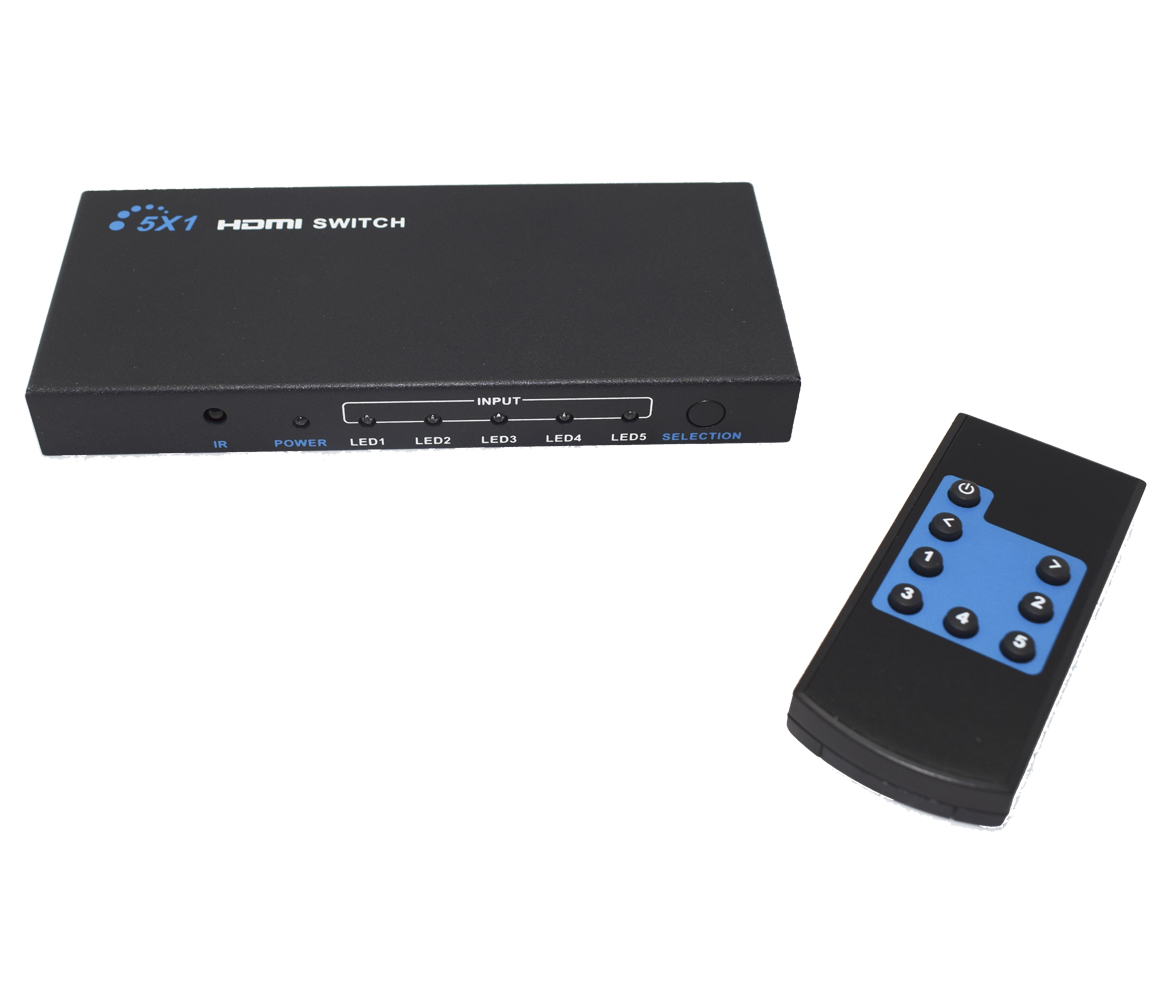 Conmutador 5 entradas HDMI y 1 salida HDMI. - ECS508 - TRANSMEDIA