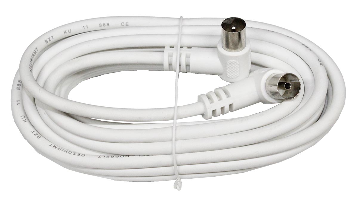 Cable antena IEC macho hembra acodados - EFK5ZW - TRANSMEDIA