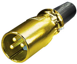 Conector cannon dorado macho - ES23G - TRANSMEDIA