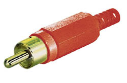 Conector tipo RCA macho dorado rojo. - ESCG1R - TRANSMEDIA