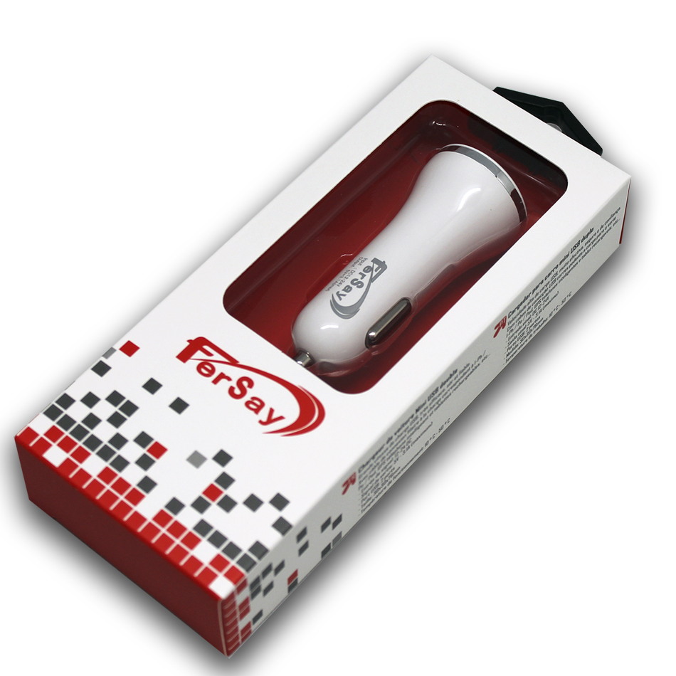 Cargador móvil mechero coche doble USB a mini USB 3100 mah. - EW1005NP - FERSAY