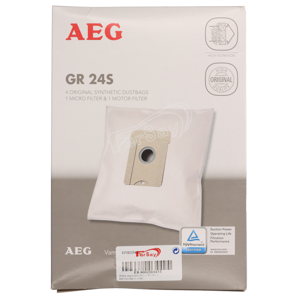 Bolsa aspirador AEG GR24S 4 BAGS+1MCF+1MF. - EX9002565415 - ELECTROLUX