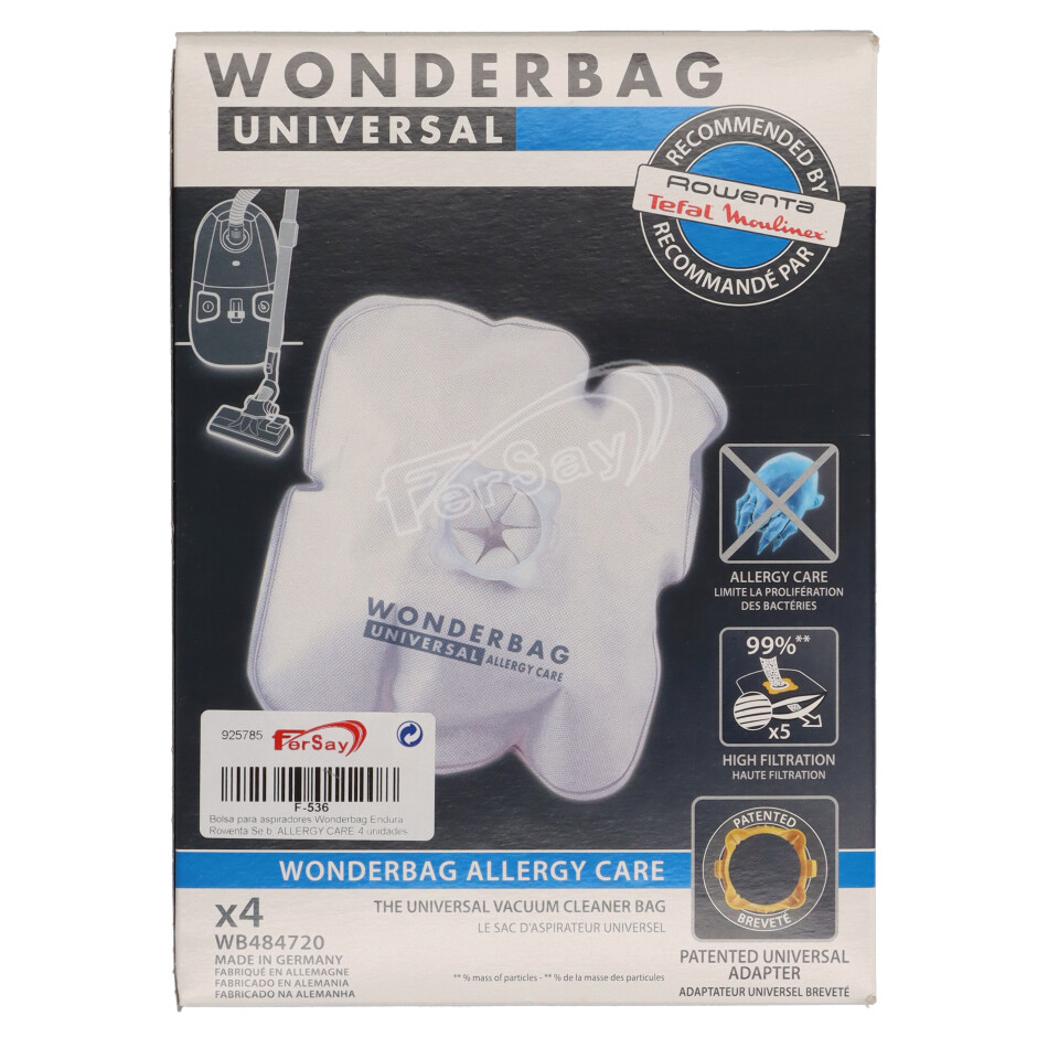 Bolsa para aspirador Wonderbag Endura Rowenta Seb. - F536 - ROWENTA