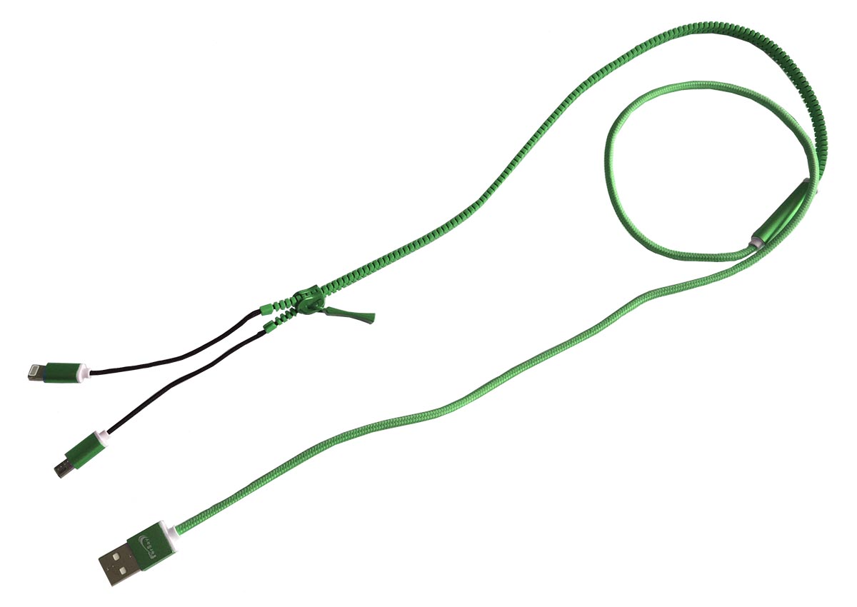 Cable carga y datos Iphone 6 y android verde - FERSAYC2500V - FERSAY