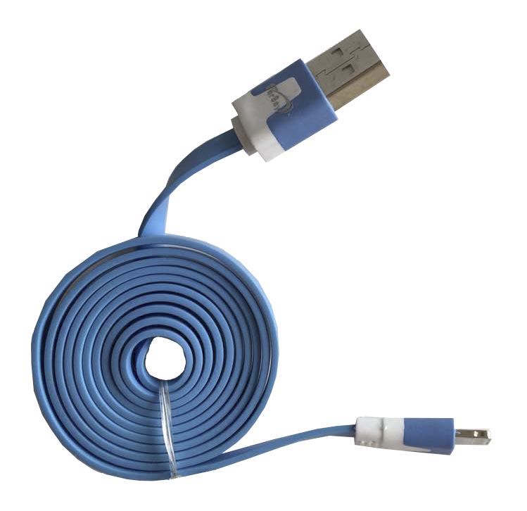 Cable plano carga y datos Iphone 6 azul - FERSAYC2540A - FERSAY