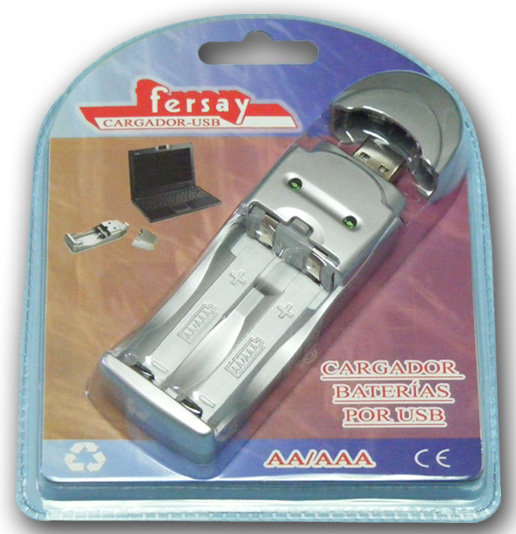 CARGADOR PILAS R3 Y R6 FERSAY CON CONECTOR USB - FERSAYCARGADORUSB - FERSAY