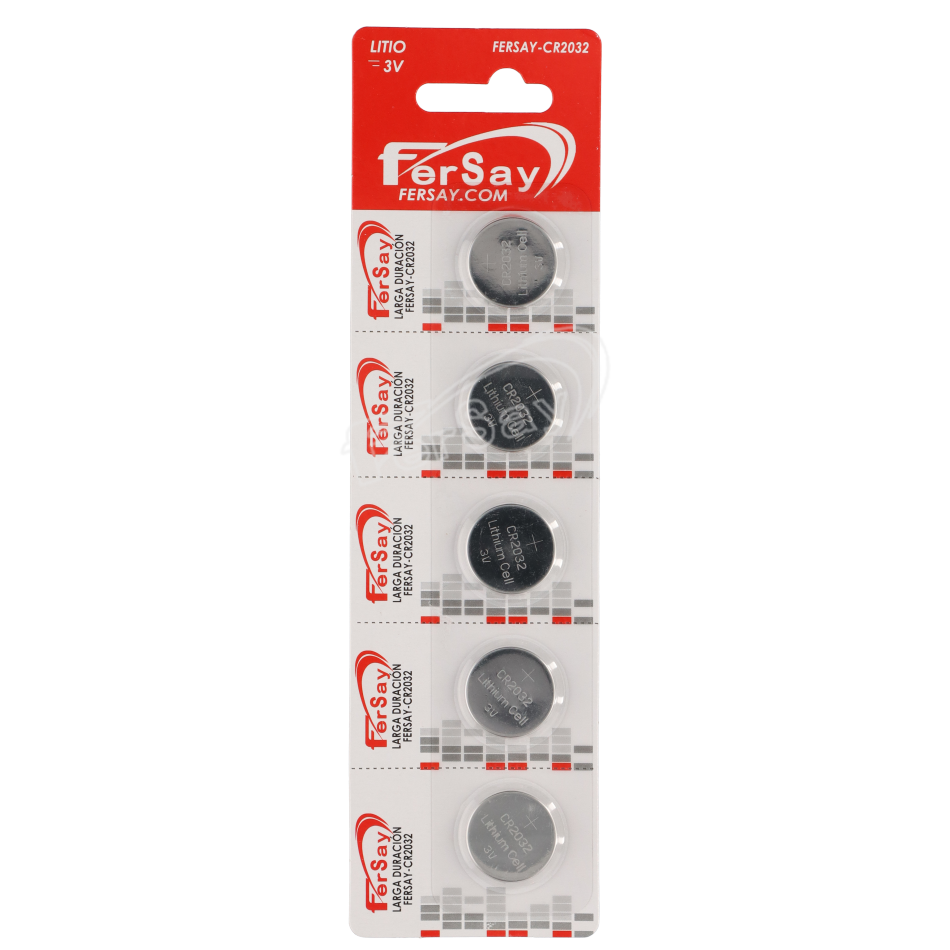 Pila botón Fersay formato CR2032 litio, 5 unidades. - FERSAYCR2032 - FERSAY