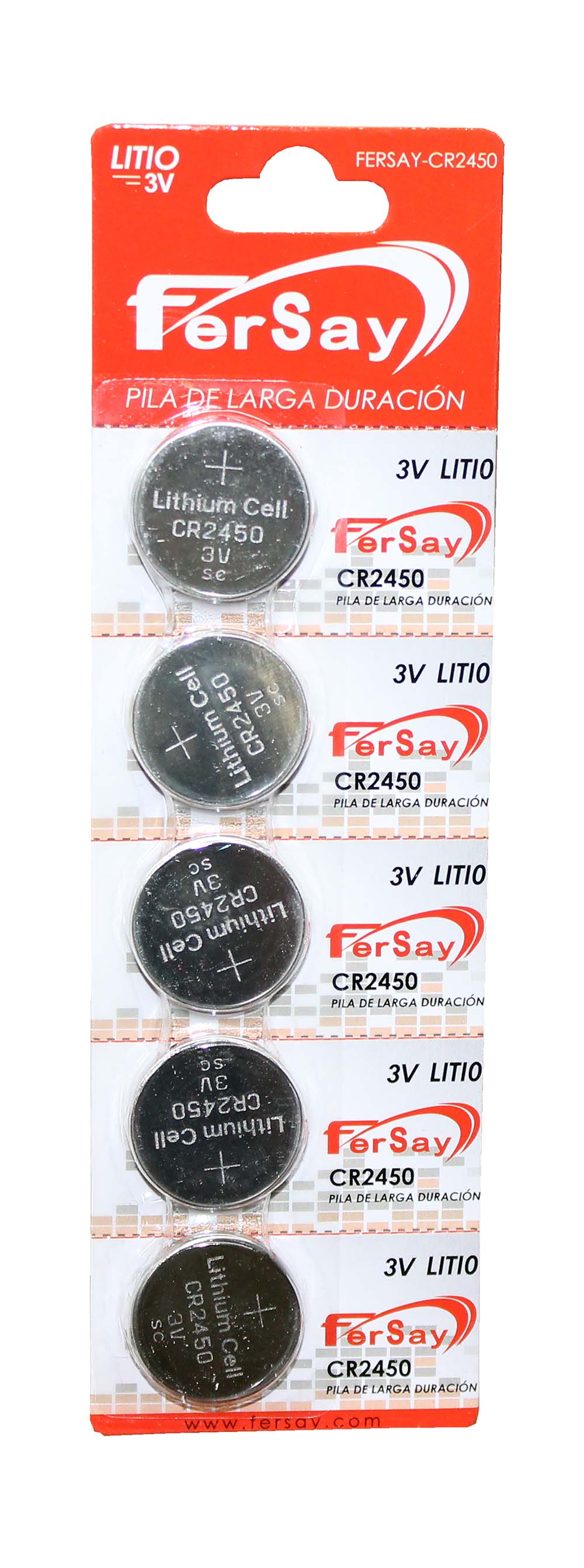 Pila tipo botón litio formato CR2450. - FERSAYCR2450 - FERSAY