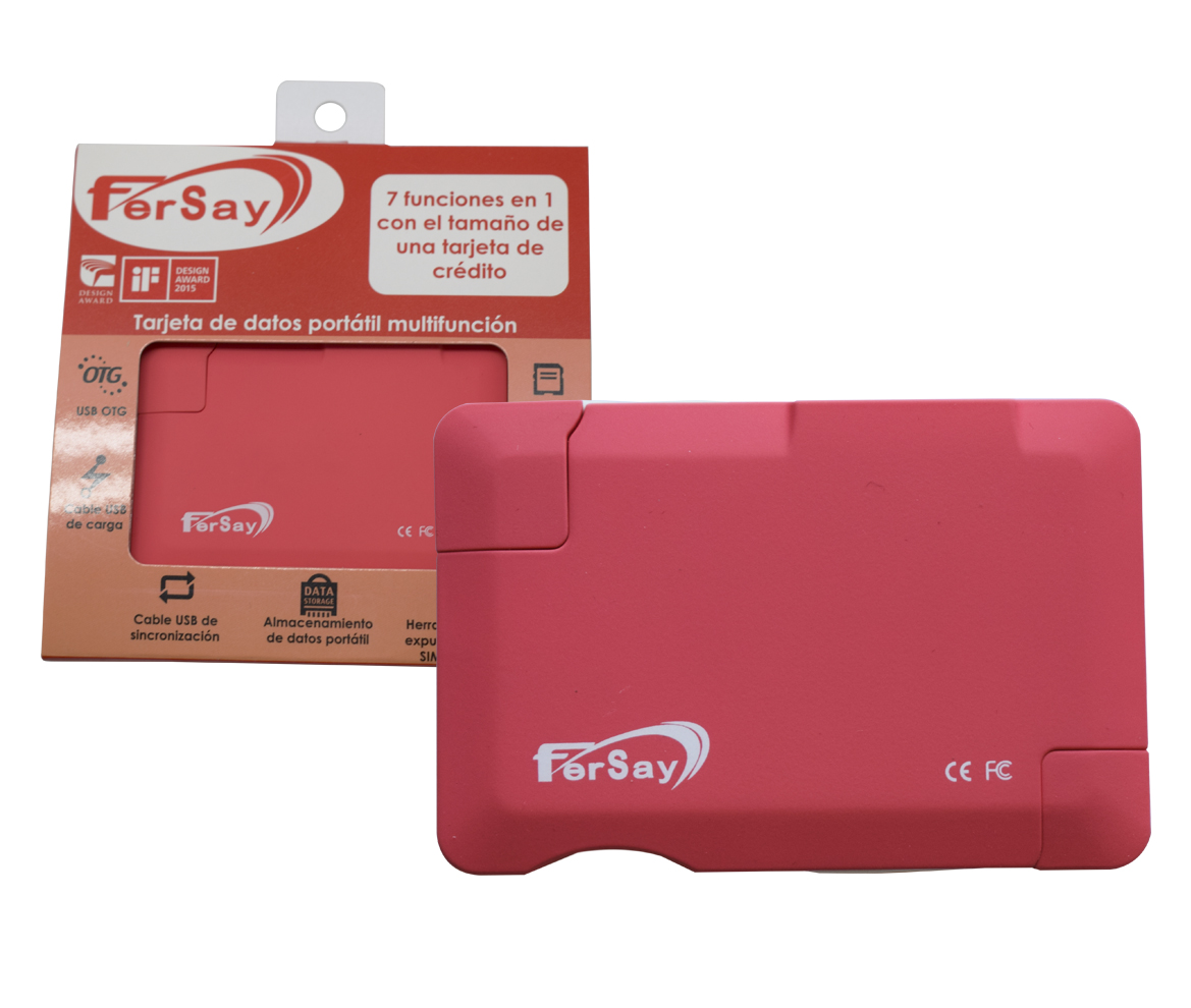 Lector datos multifuncion portatil color rojo - FERSAYDATACARDR - FERSAY