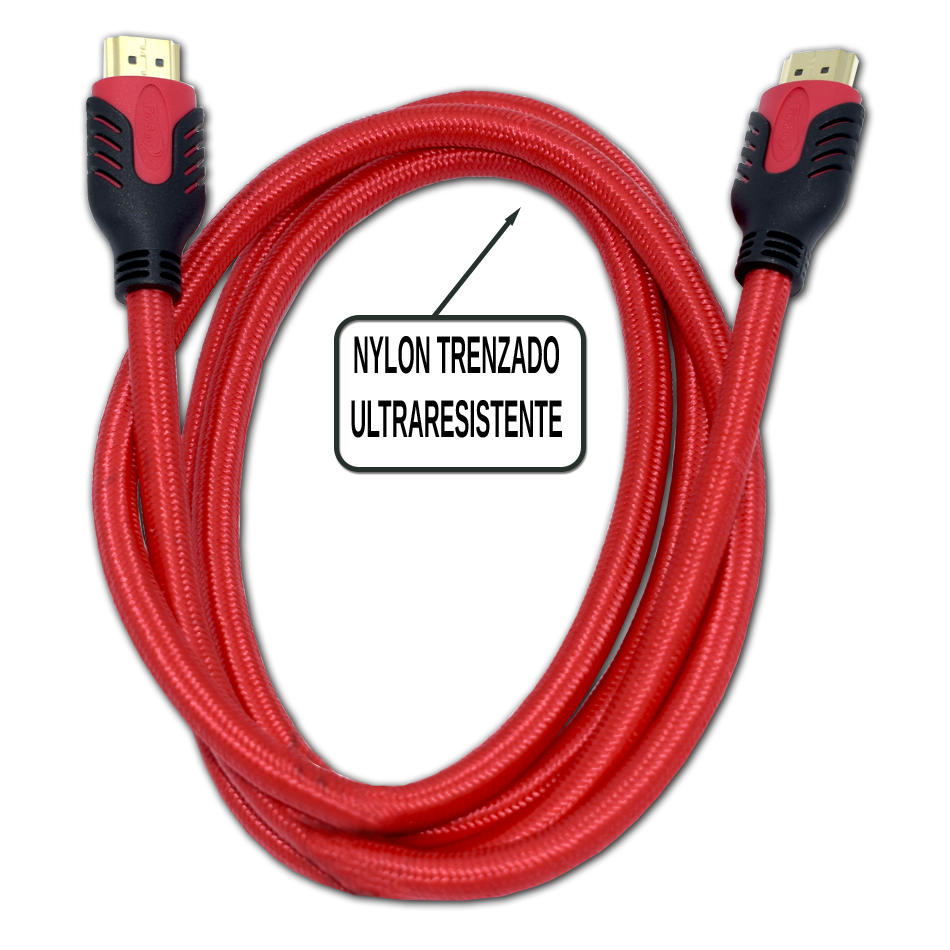 Cable Hdmi 19 pines Ethernet 4K rojo - FERSAYHDMIR - FERSAY