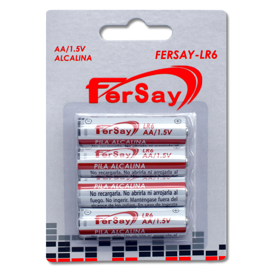 Pila alcalina Fersay LR6 (AA) Philips, 4 unidades. - FERSAYLR06 - FERSAY