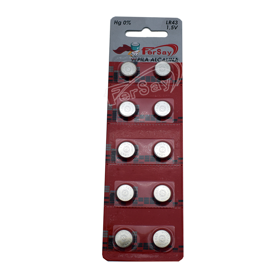 Pila litio botón formato LR43 Fersay, 10 unidades. - FERSAYLR43 - FERSAY