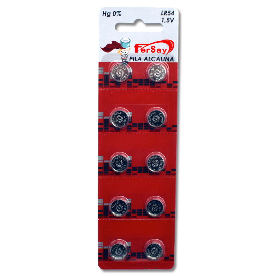 Pila litio botón formato LR54 Fersay, 10 unidades. - FERSAYLR54 - FERSAY