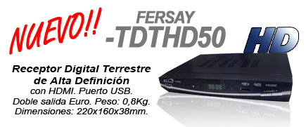TDT FERSAY ALTA DEFINICION 2 EURO HDMI USB - FERSAYTDTHD50 - FERSAY