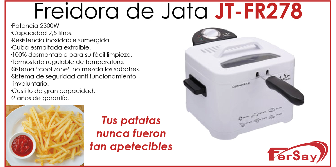 Freidora 2300W capacidad 2,5 litros Jata FR278. - JTFR278 - JATA