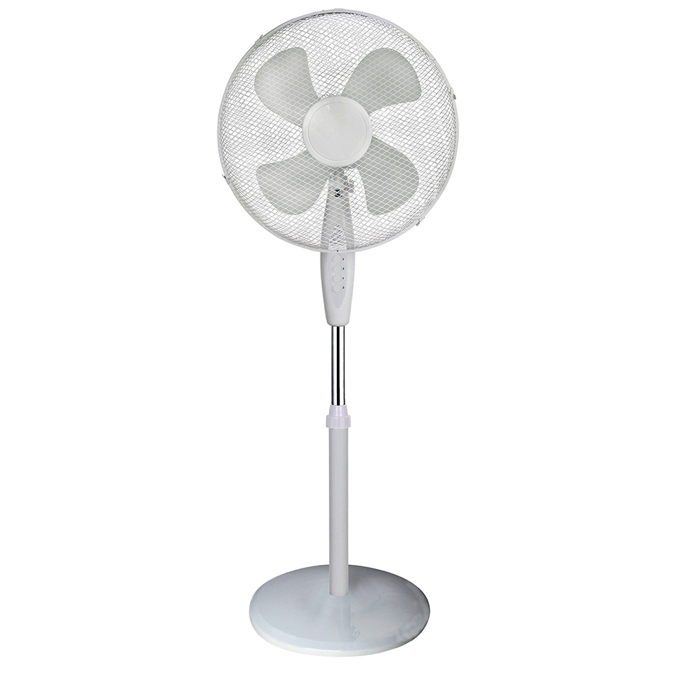 Ventilador de pie con base redonda , color blanco, marca: MERCAFAN, inclinable, oscilante 90, dB:45, m2:12 - MT01442 - SALVADOR ESCODA