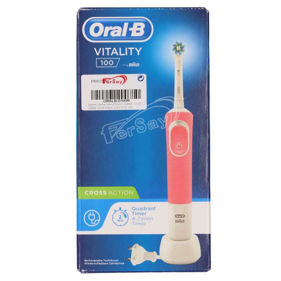Cepillo Dental Braun D100 color rosa - ORALBD100R - BRAUN