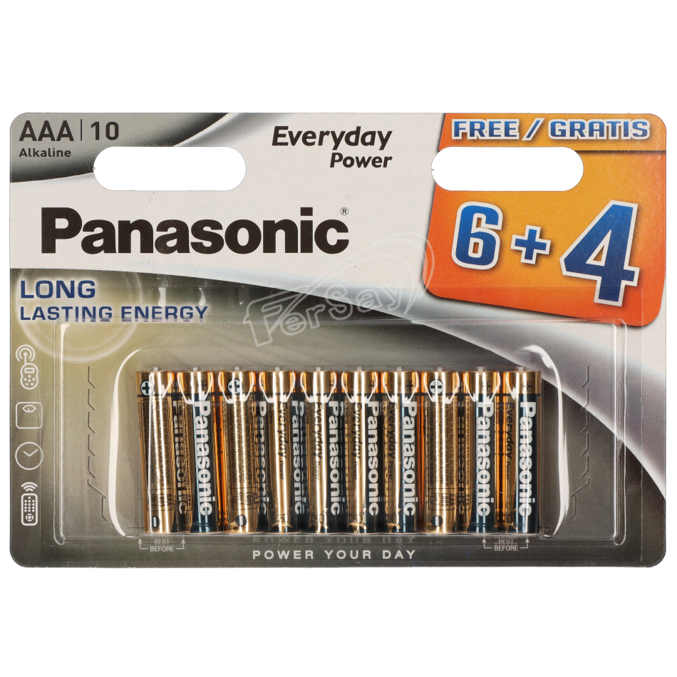 Blister pilas LR03 (AAA) 6+4 UNDS - PLR03 - PANASONIC