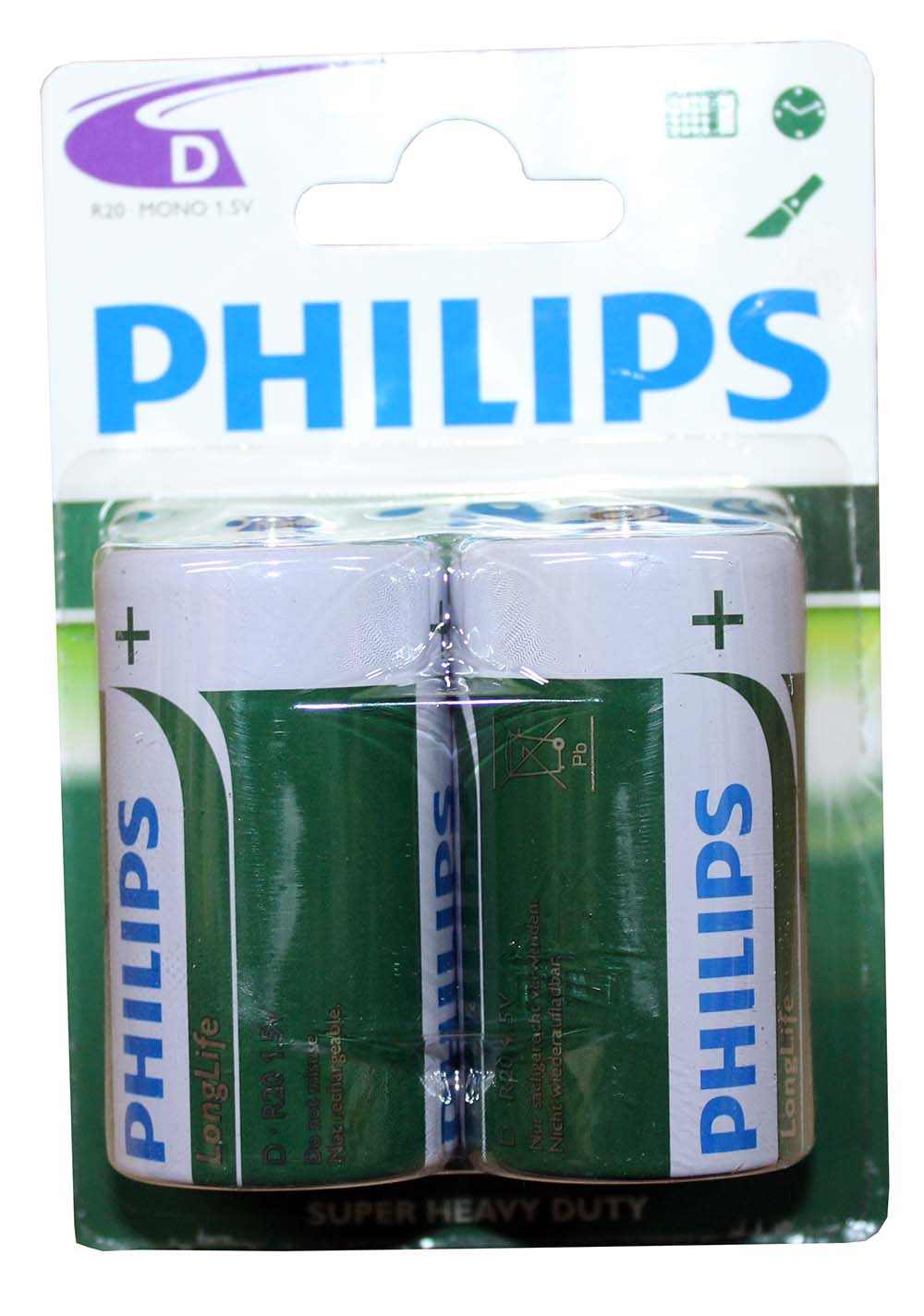 Pila salina Philips formato R20, 2 unidades. - P24696 - PHILIPS