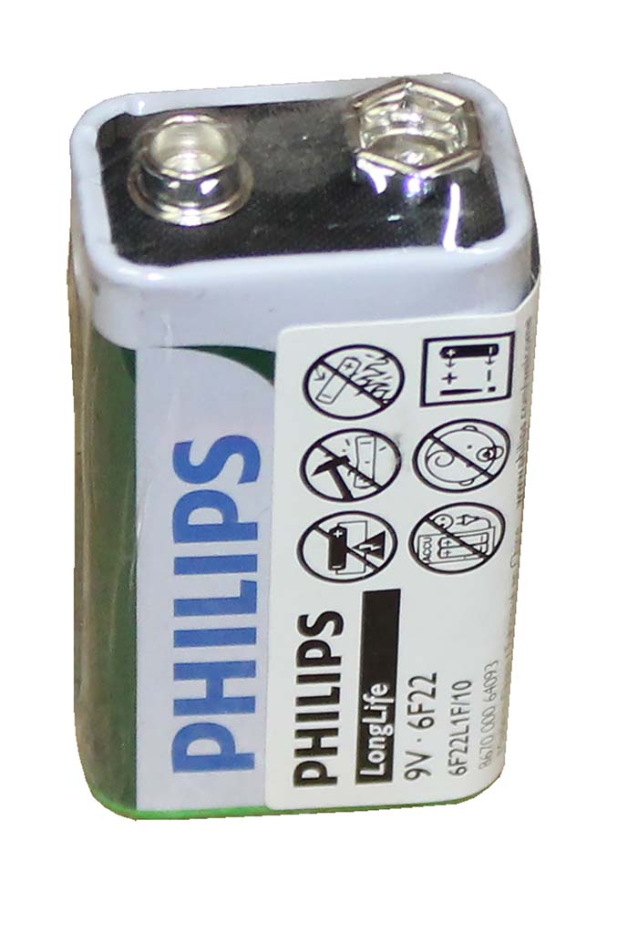 Blister de pila salina longlife Philips 6F22 9V. - P24697 - PHILIPS